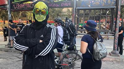 Chile- masked protester
