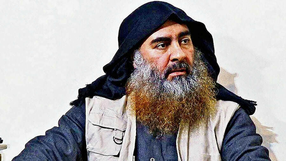 Late Islamic State leader Abu Bakr al-Baghdadi is seen in an undated picture released by the U.S. Department of Defense