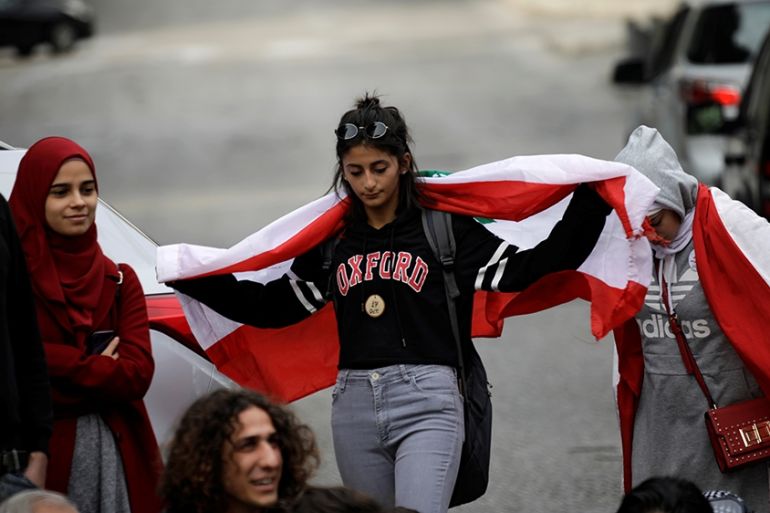Lebanon protests flag
