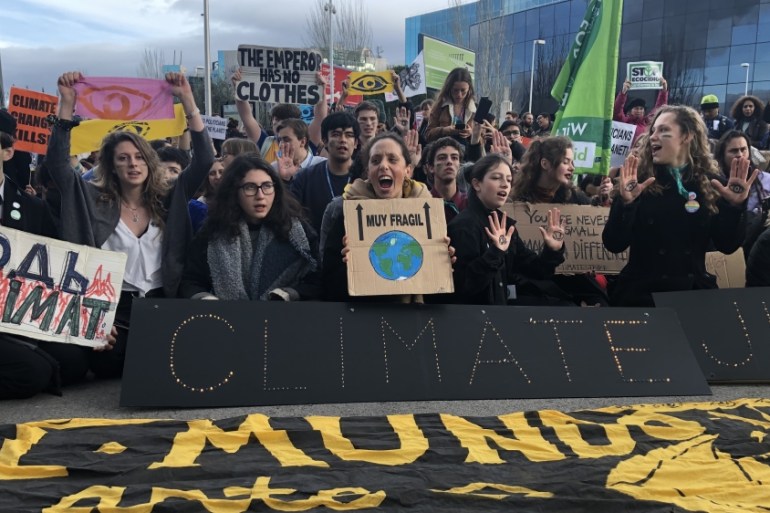 Madrid climate protesters