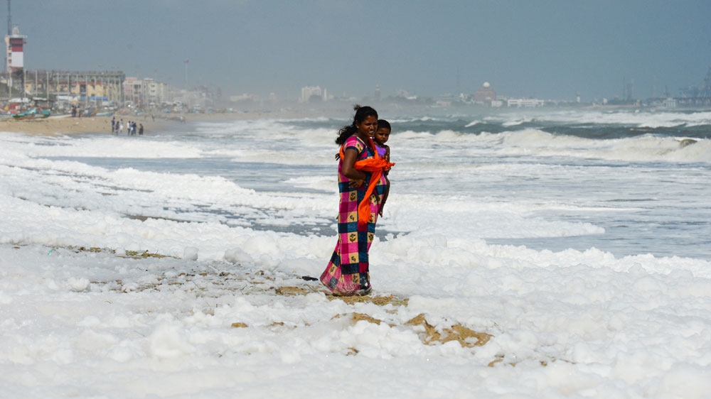 Chennai beach pollution