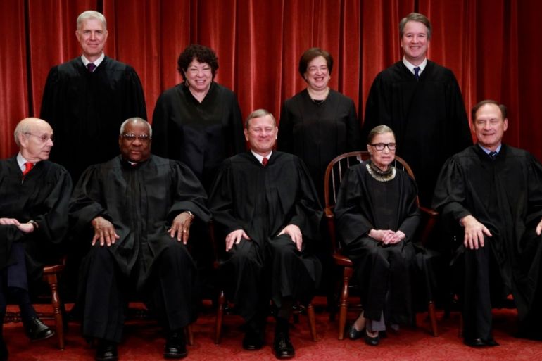 U.S. Supreme Court justices pose for their group