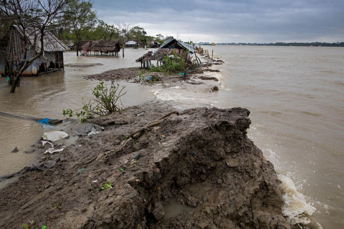 Riverbank scenery of Rupsha river just after cyclone Bulbul hits near Sundarban in Bangladesh and India. Twenty people have died and more than two million others have spent a night huddled in storm sh