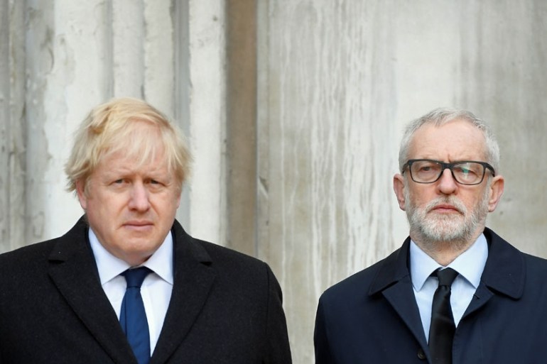 Britain''s Prime Minister Boris Johnson and Britain''s opposition Labour Party leader Jeremy Corbyn