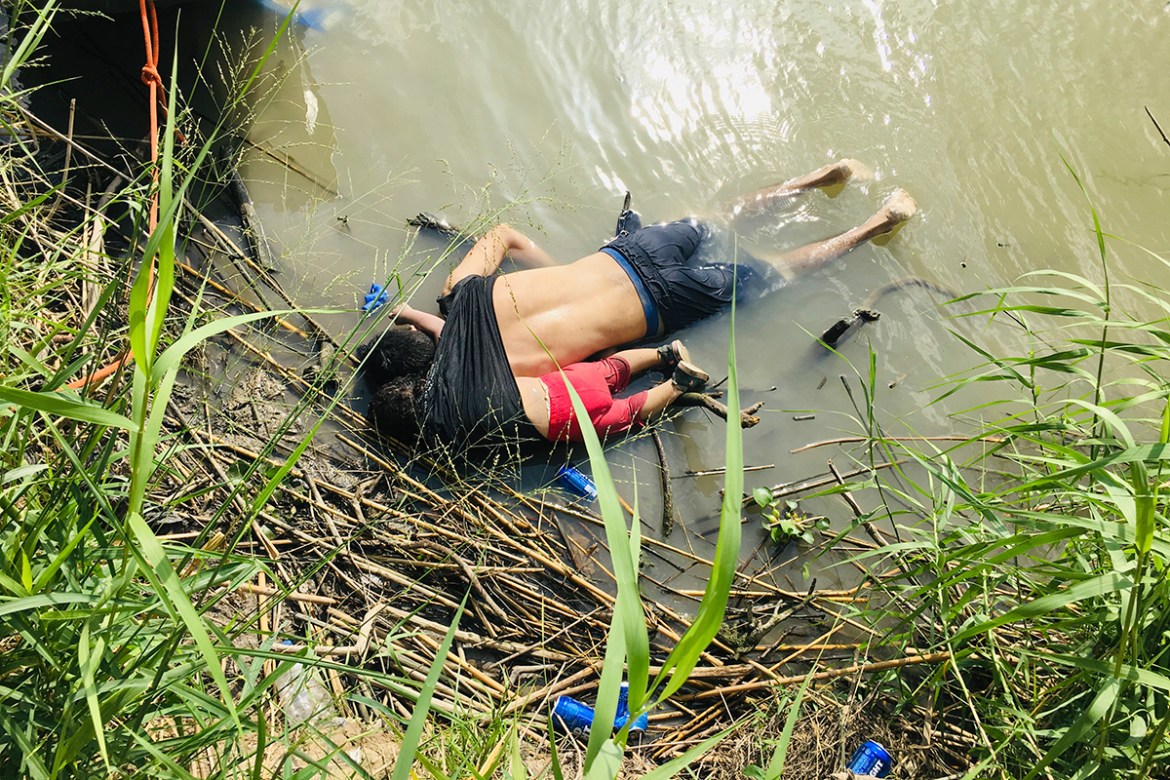 The bodies of Salvadoran migrant Oscar Alberto MartI`nez RamI`rez and his nearly 2-year-old daughter Valeria lie on the bank of the Rio Grande in Matamoros, Mexico, Monday, June 24, 2019, after they d