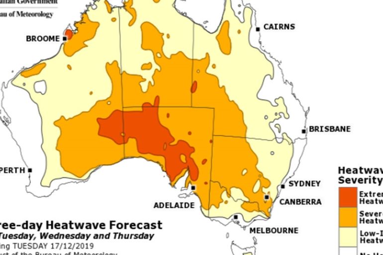 Record-breaking heat heightens Australia’s fire danger