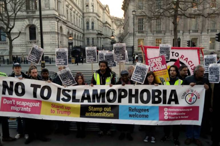 Islamophobia demo - london - ap