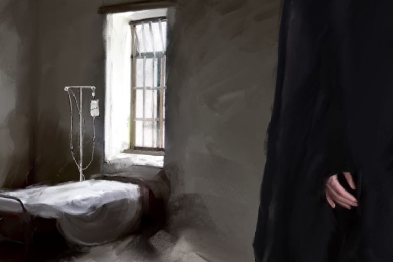 ILLUSTRATION: Women Under ISIL: The Nurse [Illustration by Jawahir Al-Naimi/Al Jazeera]
