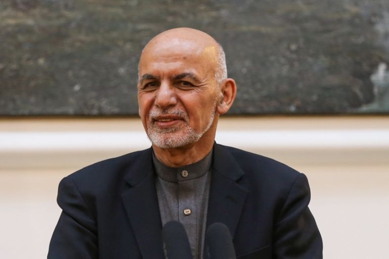 Afghanistan''s president Ashraf Ghani and German Defense Minister Annegret Kramp-Karrenbauer (not pictured) attend a news conference in Kabul