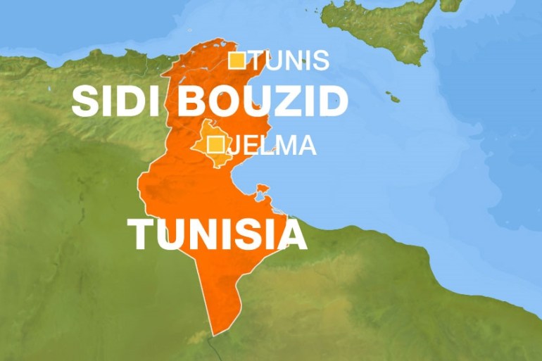 Sidi Bouzid map Tunisia