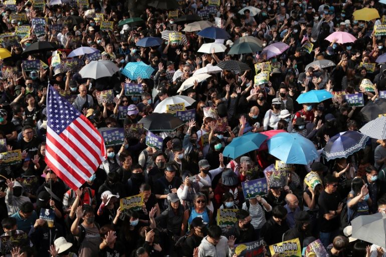 Anti-government protesters attend the "Lest We Forget" rally in Hong Kong, China December 1, 2019. REUTERS/Leah Millis
