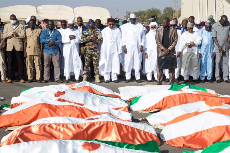 Official military ceremony held at Air Base 101 in the outskirts of Niamey, Niger [Tagaza Djibo/Al Jazeera]