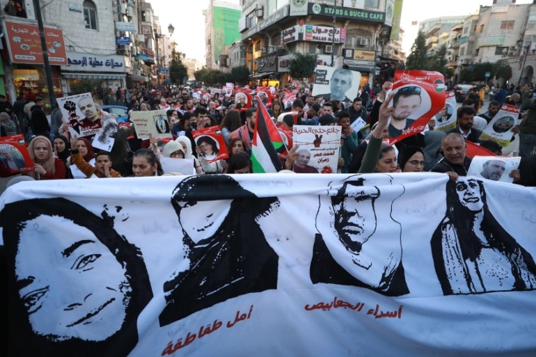 Demonstration in support of Palestinian prisoners in Israeli jails