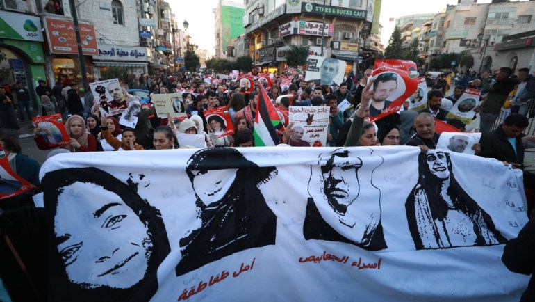 Demonstration in support of Palestinian prisoners in Israeli jails