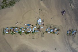 Aerial view of the flooded area of northern district Kurigram, Bangladesh, more than 7 million people affected by flood and estimated 119 people have lost their lives due to drowning as well as factor
