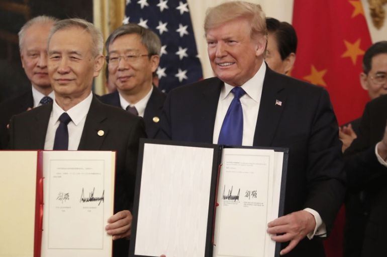 President Trump Holds Signing Ceremony Of Trade Agreement