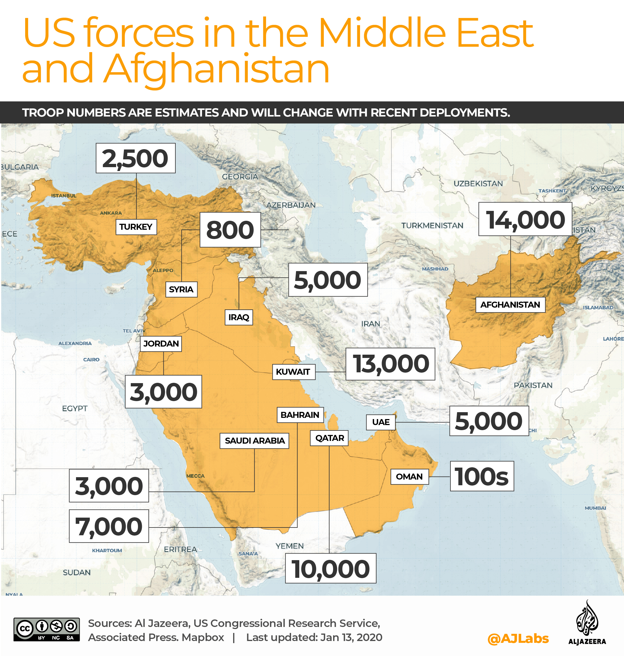 INTERACTIVE: US forces in the Middle East and Afghanistan 