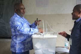 Comoros'' President Azali Assouman casts his vote