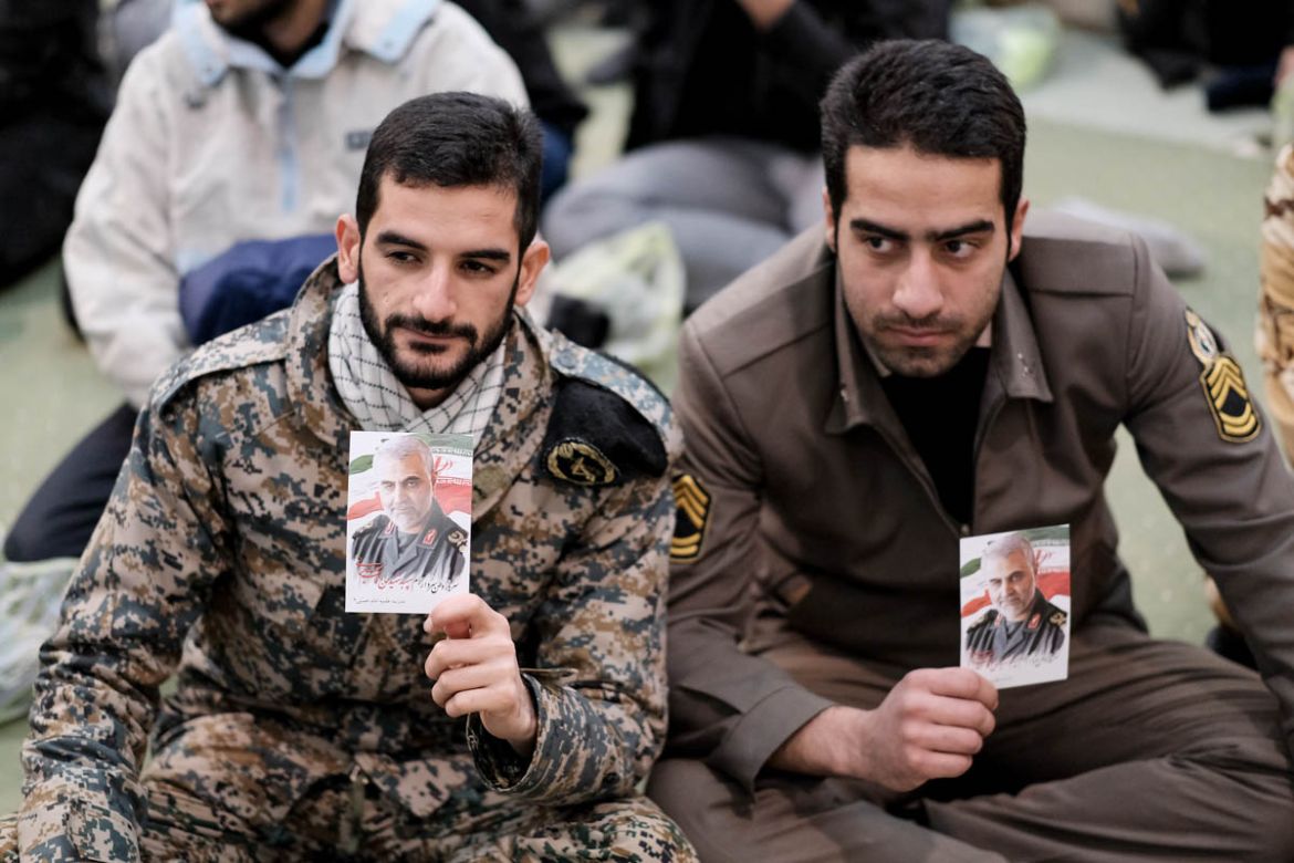 Uniformed men from different branches of the Iranian military service were among those in the crowd. In Iran, military service is mandatory among men, aged 18 to 40, and it could last for up to two ye