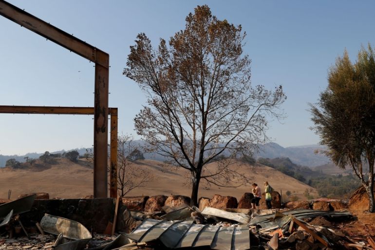 burned down family home at Oak Hill Angus in Calistoga, Californi