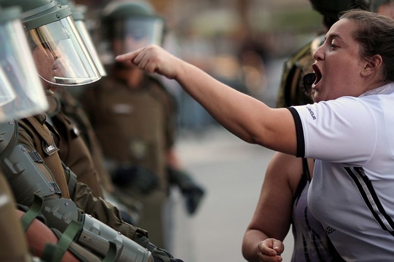 Chile protests woman