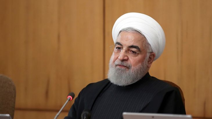 In this photo released by the official website of the Office of the Iranian Presidency, President Hassan Rouhani speaks in a cabinet meeting in Tehran, Iran, Wednesday, Jan. 15, 2020. Iran''s president