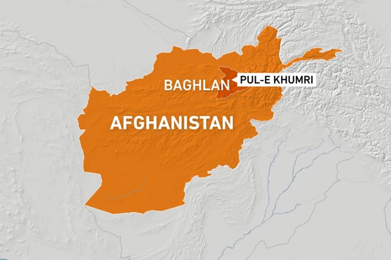 Baghlan province map, Afghanistan