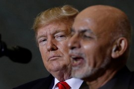 U.S. President Donald Trump makes an unannouced visit to U.S. troops at Bagram Air Base in Afghanistan