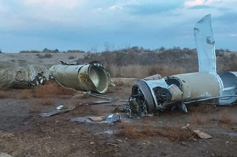 Pieces of missiles are seen at the rural area of Al-Baghdadi town after Iran''s Islamic Revolutionary Guard Corps (IRGC) targeted Ain al-Asad airbase in Iraq, a facility jointly operated by U.S. and I