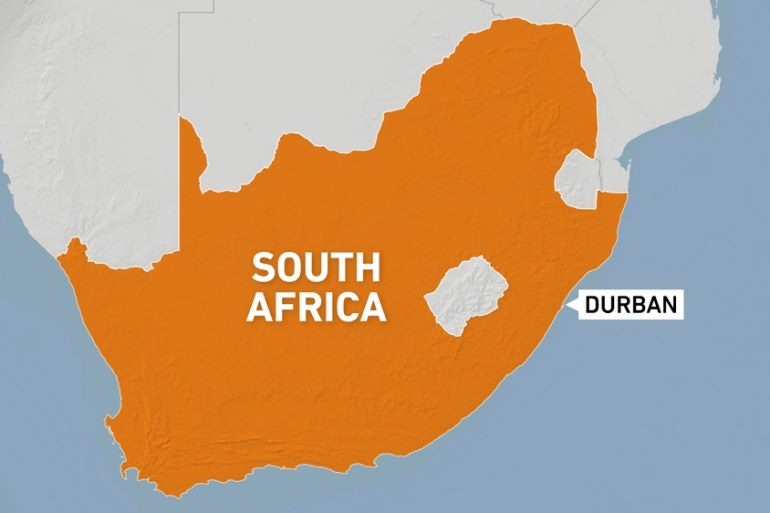 South Africa Durban map