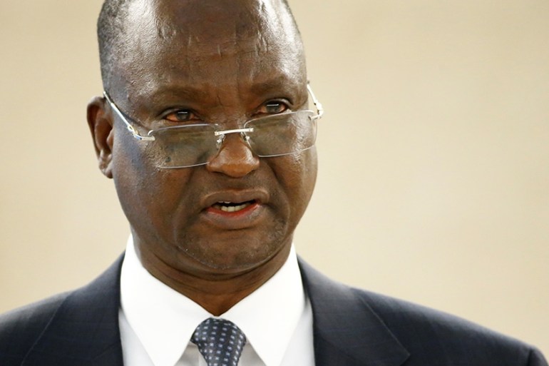 Taban Deng Gai, First Vice President of South Sudan attends the 34th session of the Human Rights Council at the European headquarters of the United Nations in Geneva, Switzerland, February 27, 2017