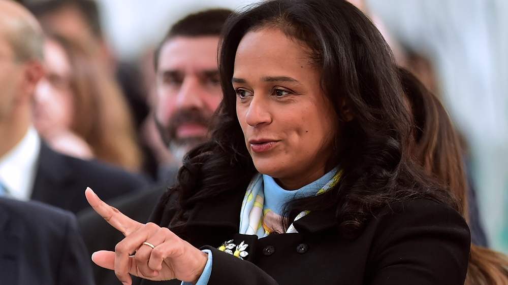 Angolan businesswoman Isabel dos Santos visits the new started EFACEC Portuguese corporation's electric mobility industrial unit on February 5, 2018 in Maia. - Elder daughter of Angola's long reining 