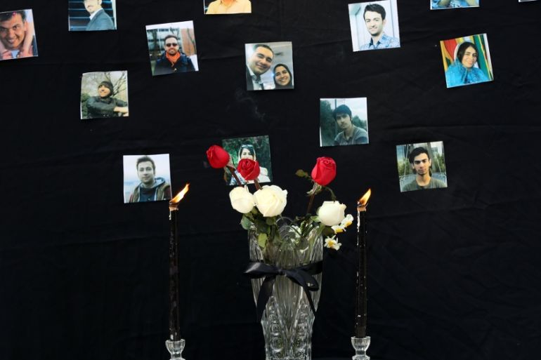 Iranian students light candles during a memorial ceremony for passengers of Ukraine airplane, at the Tehran university in Tehran, Iran, 14 January 2020. Media reported that some protestors were arrest