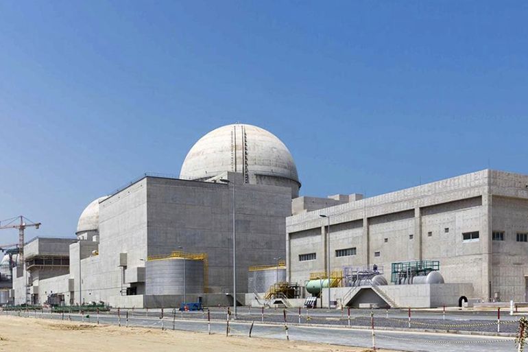 This undated photograph released by the United Arab Emirates'' state-run WAM news agency, shows the under-construction Barakah nuclear power plant in Abu Dhabi''s Western desert