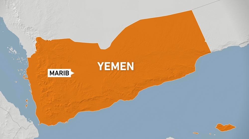 Yemen map showing the city of Marib