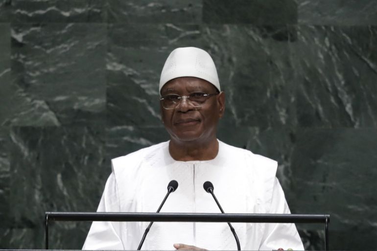 Mali''s President Ibrahim Boubacar Keita addresses the 74th session of the United Nations General Assembly, Wednesday, Sept. 25, 2019, at the United Nations headquarters. (AP Photo/Frank Franklin II)