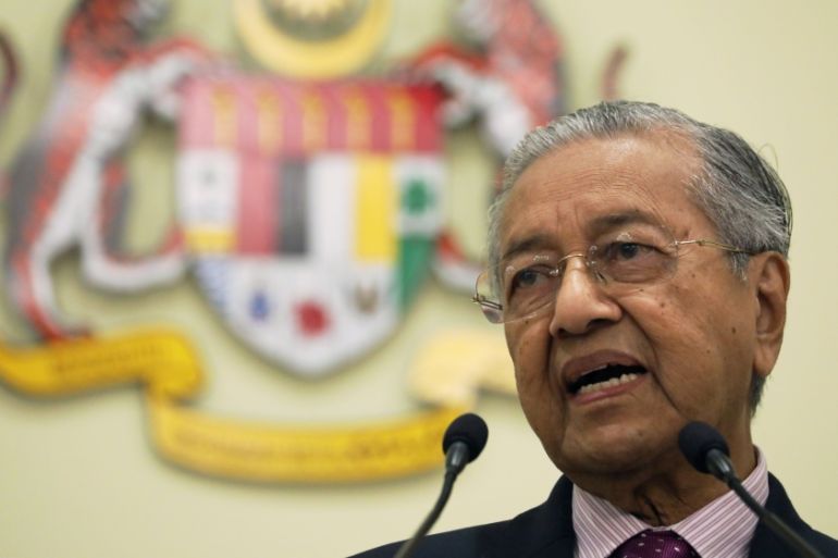 Malaysia''s Interim Prime Minister Mahathir Mohamad speaks during a news conference in Putrajaya