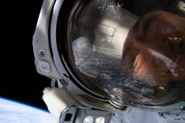 NASA astronaut Christina Koch takes an out-of-this-world "space-selfie"
