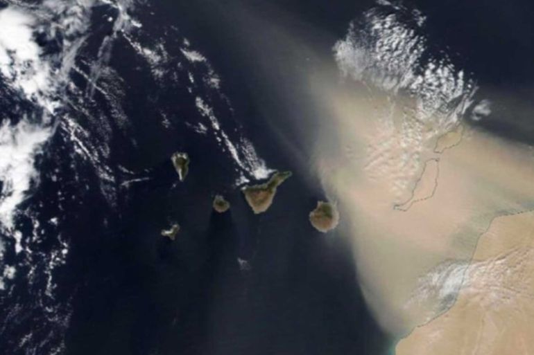 Calima over Canaries by satellite