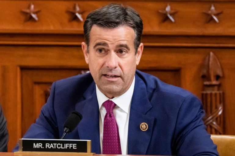 House Rep. John Ratcliffe (R-TX) attends a House Intelligence Committee hearing on Trump impeachment inquiry in Washington