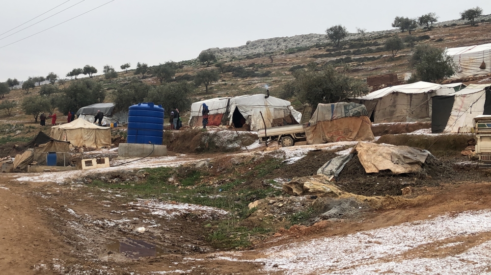  A view of the makeshift tents and houses at a refugee camp in Idlib [Anadolu Agency]