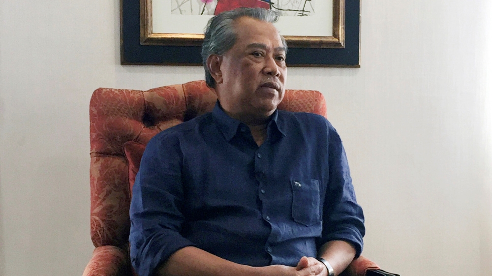 Muhyiddin Yassin, former Malaysian deputy Prime Minister, speaks during an interview with Reuters in Kuala Lumpur