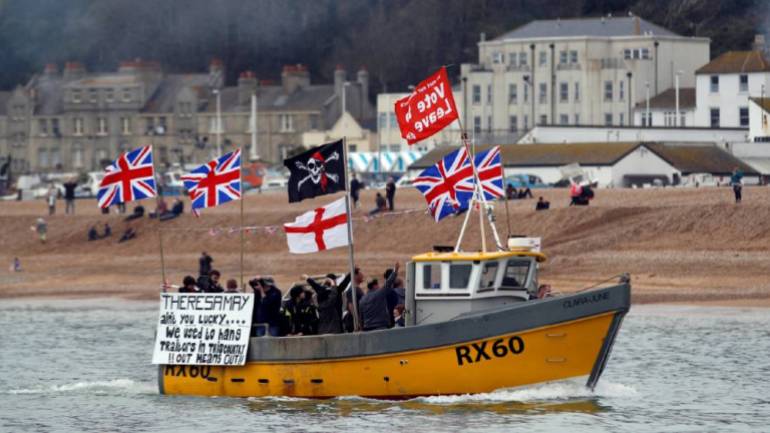 Brexit fishing protest - reuters