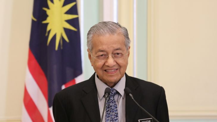 Malaysia''s Prime Minister Mahathir Mohamad speaks during a joint news conference with Pakistan''s Prime Minister Imran Khan (not pictured) in Putrajaya