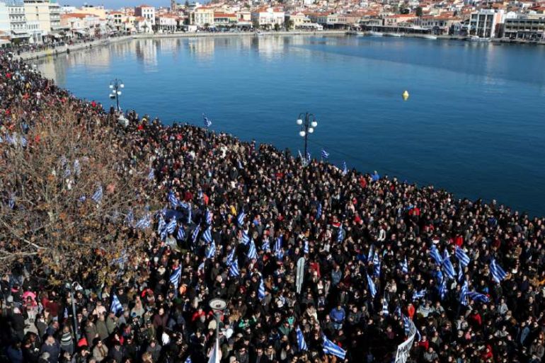 Lesbos protest - reuters