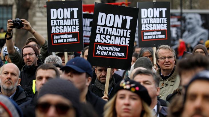 Assange demo AFP