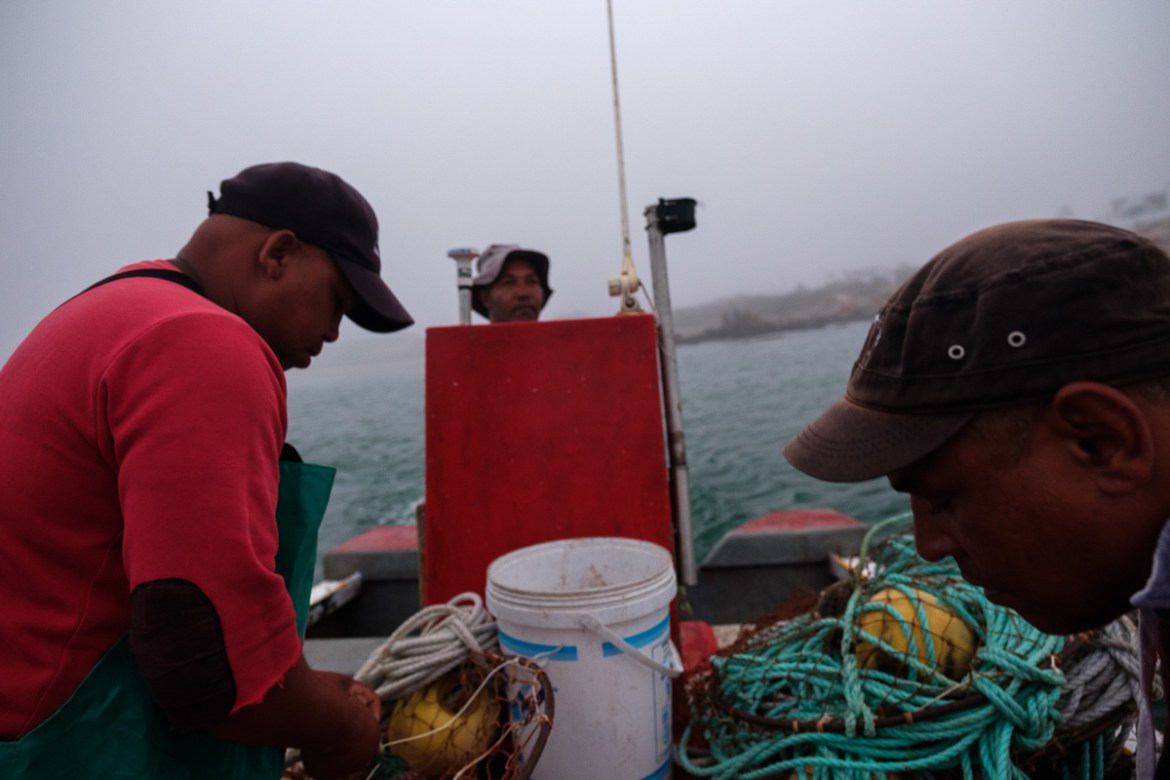06 December 2019:Quinton Kamfer, Gregory Gregory Stofberg, Christian Adams, head out to do nearshore fishing for West Coast Rock Lobster at the start of the season. During the 9 hours we spent at sea,