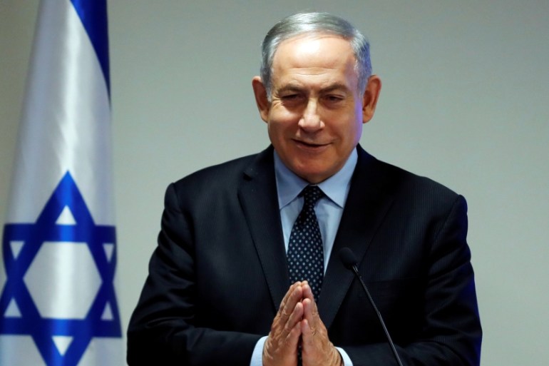 Israeli Prime Minister Benjamin Netanyahu gives a statement at the Health Ministry in Jerusalem