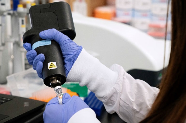 A scientist at RNA medicines company Arcturus Therapeutics research a vaccine for the novel coronavirus (COVID-19) at a laboratory in San Diego, California, U.S., March 17, 2020. REUTERS/Bing Guan