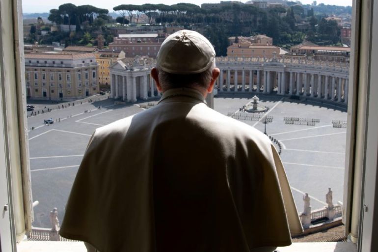 Popr Francis and an empty Vatican - reuters